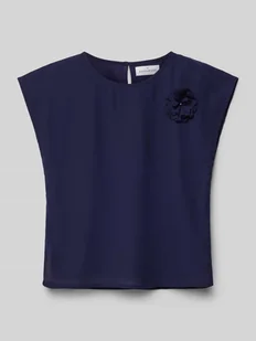 Top bluzkowy o kroju regular fit z okrągłym dekoltem - Bluzki dla dziewczynek - miniaturka - grafika 1
