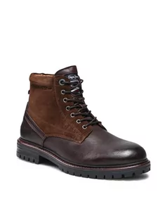 Buty zimowe męskie - Pepe Jeans Trapery Ned Boot Comb Warm PMS50214 Brązowy - grafika 1