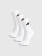 Skarpetki męskie - 4F Skarpety casual za kostkę (3-pack) uniseks - białe 35-38 - miniaturka - grafika 1