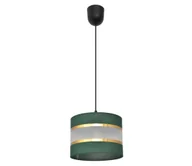 Lampy sufitowe - Żyrandol na lince HELEN 1xE27/60W/230V śr. 20 cm zielony/złoty - miniaturka - grafika 1