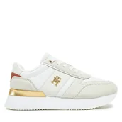 Sneakersy damskie - Sneakersy Tommy Hilfiger Th Fashion Runner FW0FW08475 Biały - miniaturka - grafika 1