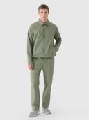 Spodnie męskie - Męskie spodnie casual 4F 4FRSS24TTROM1327 - khaki - miniaturka - grafika 1