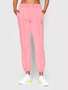 Spodnie sportowe damskie - Calvin Klein Jeans Spodnie dresowe J20J218464 Różowy Regular Fit - grafika 1