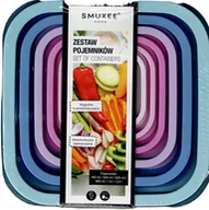 Pojemniki kuchenne - SMUKEE Pojemnik na żywność z kolorową pokrywką zestaw 6 szt. 0,16-2,4 l 897 - miniaturka - grafika 1