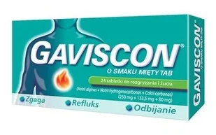 Gaviscon x 24 tabl do rozgryzania o smaku mięty - Suplementy diety - miniaturka - grafika 1