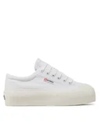 Trampki damskie - Superga Trampki Stripe Platform 2631 S5111SW Biały - miniaturka - grafika 1