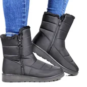 Botki damskie - Damskie Śniegowce Ciepłe Z Futerkiem Vinceza 34640 Czarne - VINCEZA - miniaturka - grafika 1