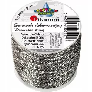Titanum Sznurek metalizowany z rdzeniem 1.5mmx30m srebrny - Pozostałe akcesoria dla plastyków - miniaturka - grafika 1