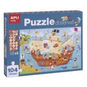 Puzzle - Apli Kids Puzzle obserwacyjne Kids - Statek piratów 104 el.5+ - miniaturka - grafika 1