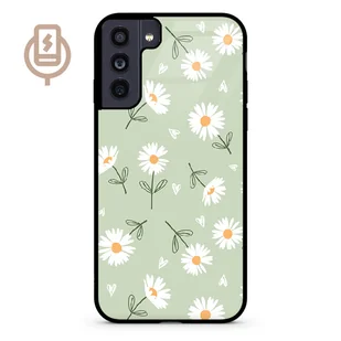 Stokrotki pistacja - Galaxy S21 FE 5G Etui szklane flexible indukcyjne - Etui i futerały do telefonów - miniaturka - grafika 1