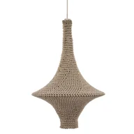 Lampy sufitowe - Szydełkowana lampa wisząca Alda 5119 Shilo siatka bawełniana do sypialni beżowy - miniaturka - grafika 1