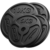 Pozostały sprzęt siłowy - Zestaw obciążeń żeliwnych slim 30 kg / 2 x 10 kg + 2 x 5 kg - Marbo Sport - miniaturka - grafika 1