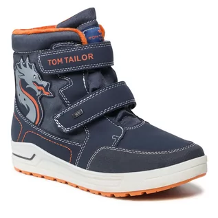 Śniegowce damskie - Tom Tailor Śniegowce 2173401 Navy/Orange - grafika 1