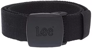 Paski - Pasek męski Lee Logo Webbing Belt, czarny, W90 / L00 - grafika 1