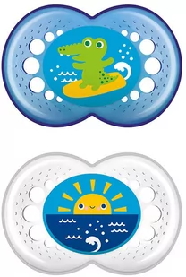Smoczki dla dzieci Mam Baby Original Soother 16+ Silicone Blue 2 szt - Smoczki uspokajające - miniaturka - grafika 1