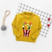 Bluzki dla niemowląt - Slowmoose Długi rękaw, pompon design-ciepły wełniany sweter z dzianiny Złoto 18M - miniaturka - grafika 1