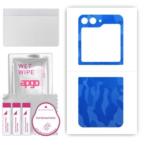 folia naklejka skórka strukturalna na TYŁ do Samsung Galaxy Z Flip5 Retro - Moro Camo Niebieski - apgo SKINS