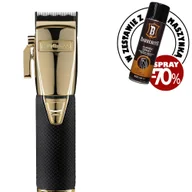Maszynki do strzyżenia - Zestaw BaByliss PRO metalowa maszynka do strzyżenia BOOST+, Złota + spray do czyszczenia maszynek - miniaturka - grafika 1