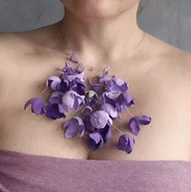 Naszyjniki - Naszyjnik kwiatowy liliowy boho rudaklara - miniaturka - grafika 1