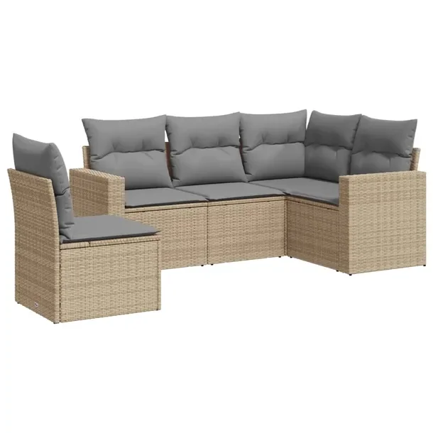 Zestaw wypoczynkowy ogrodowy beżowy, rattan PE, wymiary: 65,5x62x69 cm
