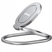 Pozostałe akcesoria do telefonów - Uchwyt pierścień, ring holder Baseus Rails do telefonu (srebrny) - miniaturka - grafika 1