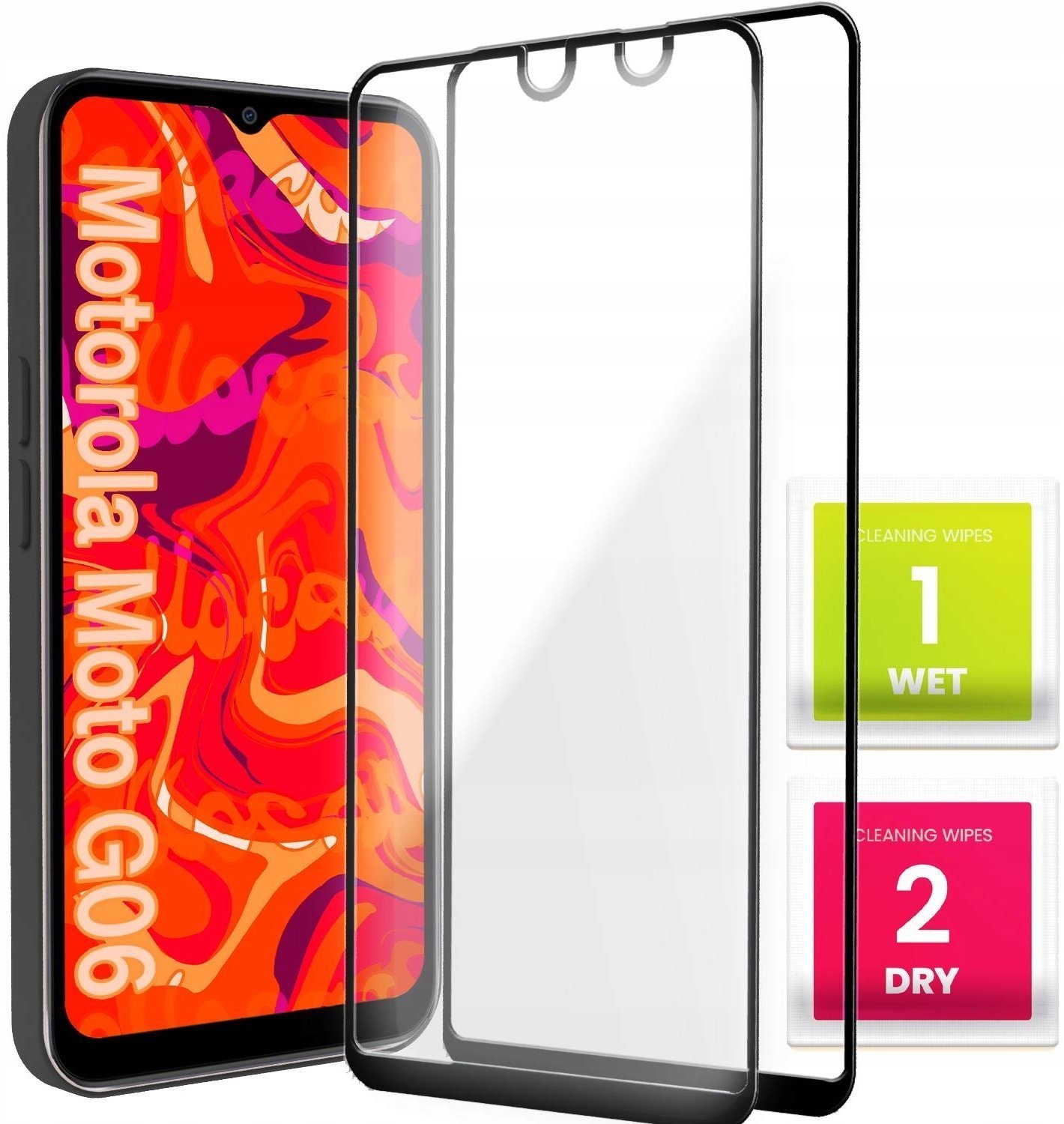 2-PAK Szkło Hartowane Do Motorola Moto G06 / G06 Power Pełne, 5D, Szybka