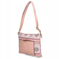 Torebki damskie - Torebka Damska Listonoszka Pojemna Mała Pleciona Na Ramię Różowa - miniaturka - grafika 1