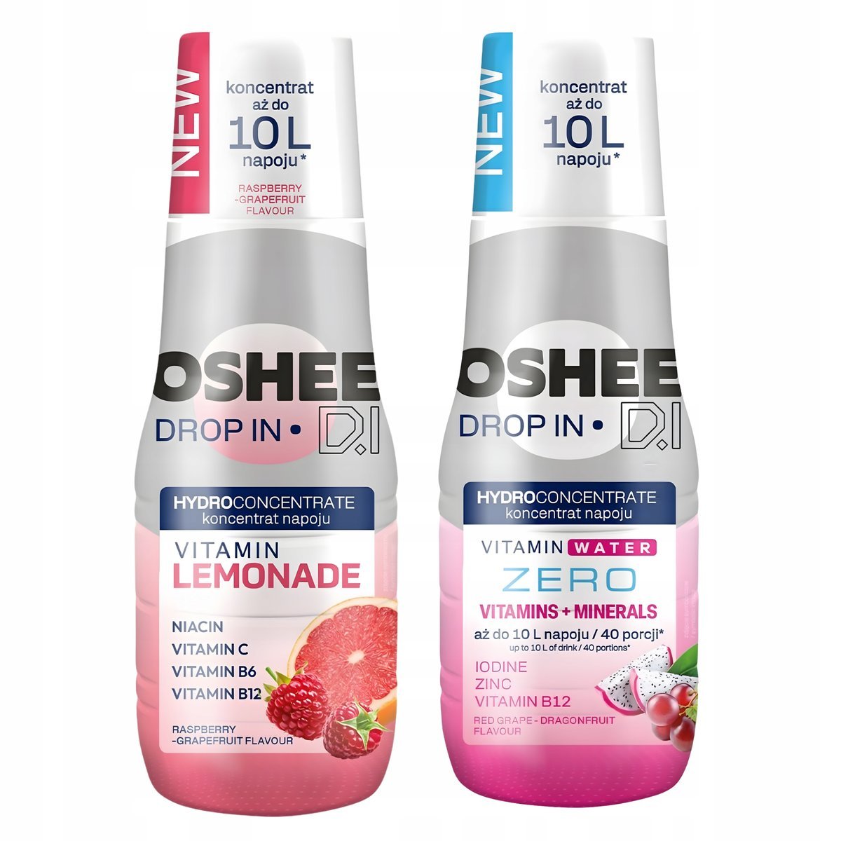 Koncentraty OSHEE Drop In Lemonade Malina Grejpfrut + Smoczy Owoc Bez Cukru