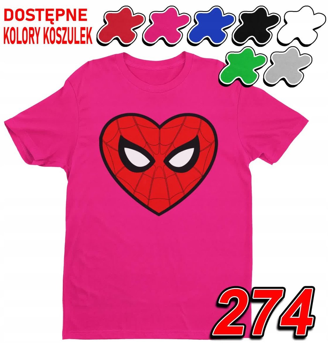 Dziecięca Koszulka T-Shirt Z Nadrukiem Avengers Spiderman Marvel -M 134-140