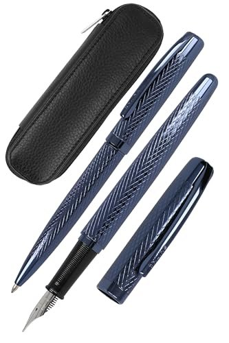 Online Zestaw do pisania Eleganza Diamond Night I zawiera długopis, pióro, etui z prawdziwej skóry, 3-częściowy, w pudełku prezentowym, pióro wieczne do standardowych wkładów, Kulli z wkładem o dużej