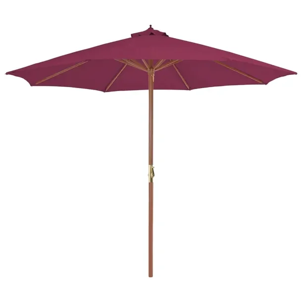 Drewniany parasol UV, 300x250 cm, bordowy