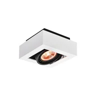 Lampy sufitowe - Biała lampa sufitowa z metalowym kloszem 18,5x18,5 cm Loid – GTV - miniaturka - grafika 1