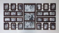 Ramki na zdjęcia - Galeria Multirama z drewna Ramka na zdjęcia Foto Prezent 10x15 i A4 - miniaturka - grafika 1