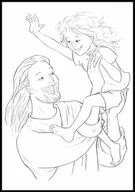 Kolorowanki, wyklejanki - Kolorowanka w formie plakatu dla dzieci i nie tylko, z piękną grafiką, Jezus trzymający dziecko, format 50x70 cm - miniaturka - grafika 1