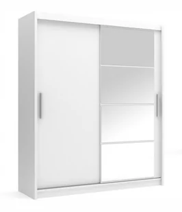 Szafa Przesuwna Z Lustrem Biała 180 Cm Mario - Szafy Szafa Przesuwna Z Lustrem Biała 180 Cm Mario - Szafy - miniaturka - grafika 1