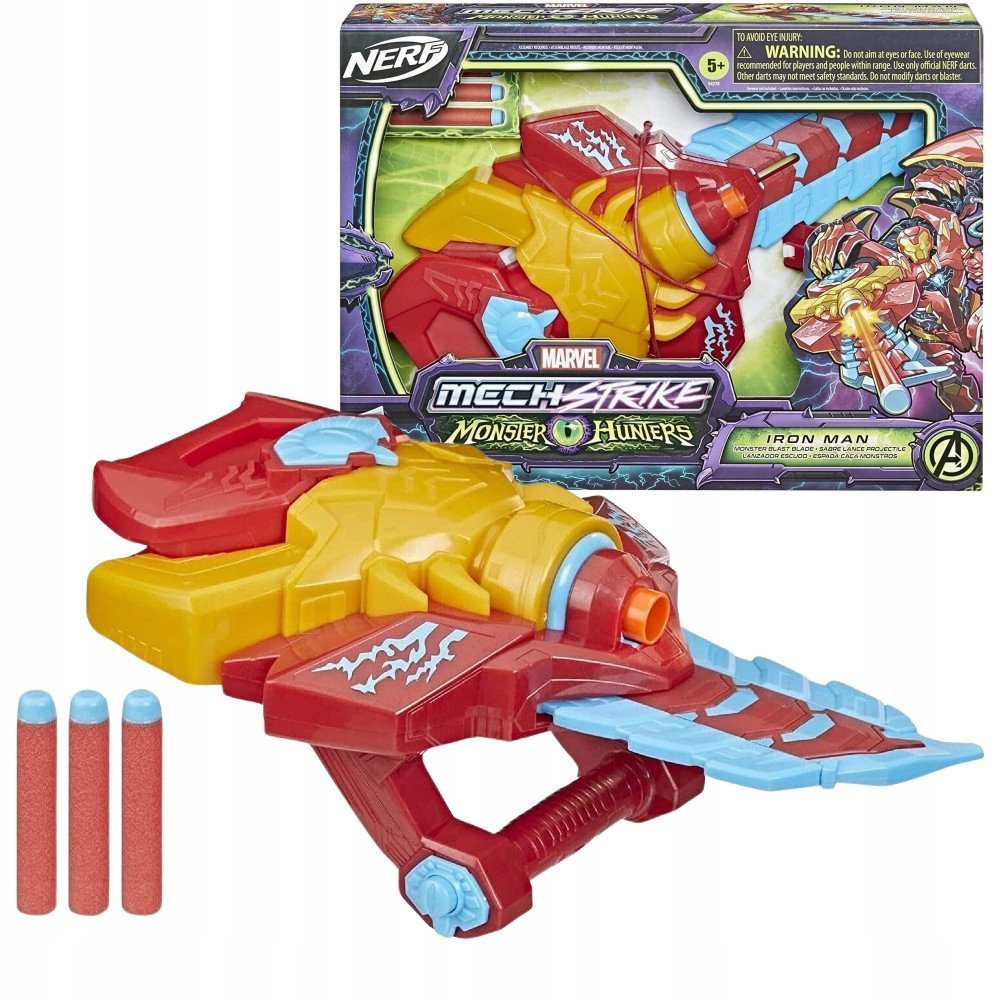 WYRZUTNIA NERF RĘKAWICA IRON MAN AVENGERS PISTOLET NA STRZAŁKI