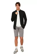 Koszule męskie - Trendyol Męska czarna męska koszula o kroju slim fit, kołnierzyk typu racht, dziergana koszula z długim rękawem, czarna, mała - miniaturka - grafika 1
