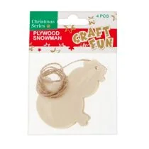 Craft with Fun Ozdoba Bn Drew Balwanek 4szt 48/288 - Ozdoby bożonarodzeniowe - miniaturka - grafika 2