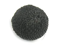 Lalki dla dziewczynek - Koralik drewniana piłka wyłożona czarną tkaniną 20mm. 25u. Ok. - miniaturka - grafika 1