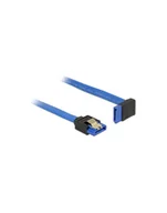 Kable komputerowe i do monitorów - Delock kabel SATA 6 Gb/s kątowy prosto/góra metal.zatrzaski 20cm niebieski - miniaturka - grafika 1