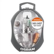 Oświetlenie samochodowe - akcesoria - Osram oryginalny zamiennik lampy Box H1/H7, zespoły-reflektorów halogenowych i lampek sygnalizacyjnych, 12 V w samochodach, CLK H1/H7, komplet wymienny lampy-zestaw (1 sztuki) CLK H1/H7 - miniaturka - grafika 1