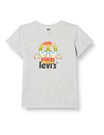Koszulki dla dziewczynek - Levi's Kids Koszulka dziewczęca Lvg z krótkim rękawem graficzna koszulka, Jasnoszary wrzos, 10 Lata - miniaturka - grafika 1