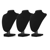 Biżuteria - akcesoria - Comelyjewel 3 szt./opakowanie 9 cali czarny aksamitny uchwyt na naszyjnik stojak uchwyt na łańcuszek wyświetlacz pokaż średni rozmiar manekin biust organizacja dom stojak na biżuterię - miniaturka - grafika 1