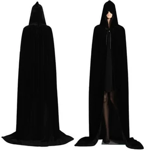 PELERYNA STRÓJ ŚMIERCI KOSTUCHY KATA KOSTIUM WAMPIR HALLOWEEN PRZEBRANIE 1 - Stroje karnawałowe - miniaturka - grafika 1