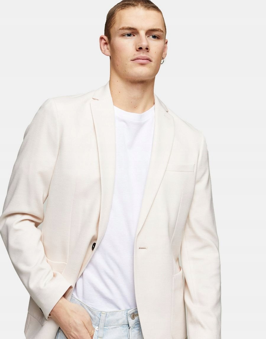 Topman Marynarka Męska Klasyczna Różowa 38 1Ast