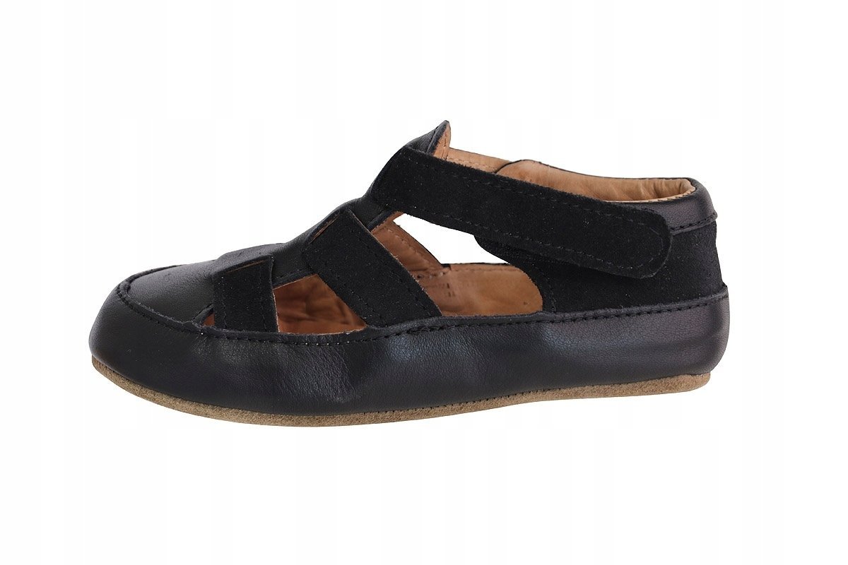 Kapcie dziecięce Brifi OBEX rozmiar 21 skórzane barefoot czarne