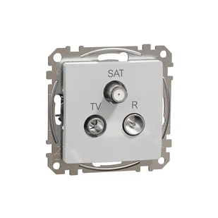 Schneider Gniazdo antenowe R/TV/SAT końcowe (4dB) SEDNA Design & Elements srebrne aluminium - Gniazdka elektryczne - miniaturka - grafika 1