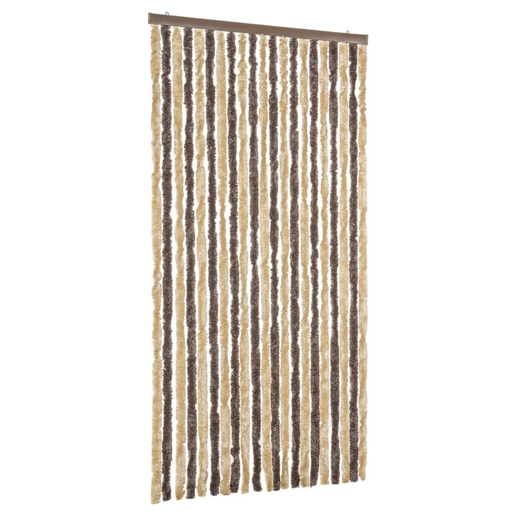 vidaXL Zasłona ciemnobrązowo-beżowa 90x220 cm szenilowa