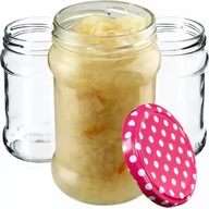 Pojemniki kuchenne - Słoiki na przetwory Seno 315ml 50 szt. 66mm + wieczka różowy groszek - miniaturka - grafika 1