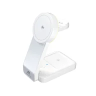 Ładowarki do telefonów - MH10 3-w-1 Składana Bezprzewodowa Ładowarka - WHITE - miniaturka - grafika 1